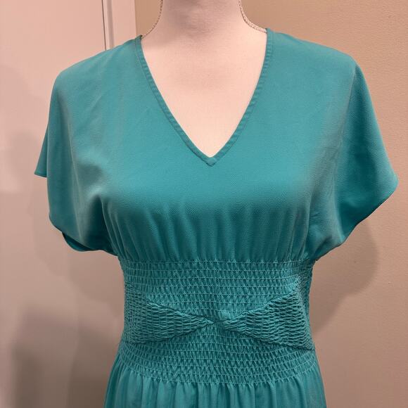 Draper James Mint Green Flutter Sleeve Shirred Blouson Maxi Dress Coastal Preppy - Picture 4 of 11